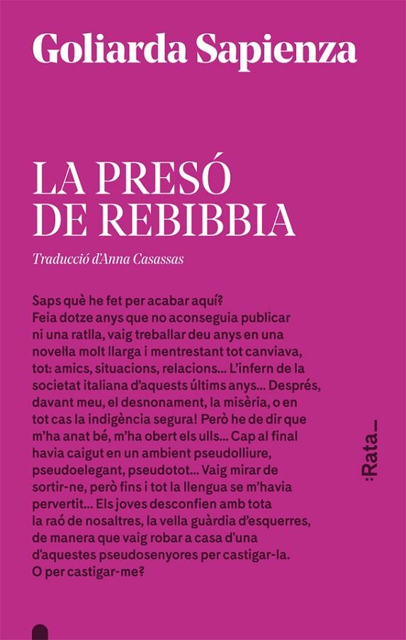 LA PRESÓ DE REBIBBIA | 9788416738175 | SAPIENZA, GOLIARDA | Llibreria Ombra | Llibreria online de Rubí, Barcelona | Comprar llibres en català i castellà online