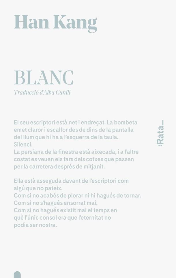 BLANC | 9788416738502 | HAN KANG | Llibreria Ombra | Llibreria online de Rubí, Barcelona | Comprar llibres en català i castellà online