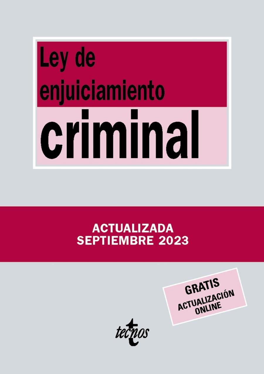 LEY DE ENJUICIAMIENTO CRIMINAL | 9788430988556 | EDITORIAL TECNOS | Llibreria Ombra | Llibreria online de Rubí, Barcelona | Comprar llibres en català i castellà online