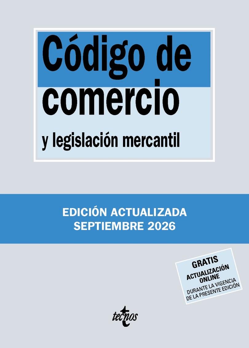 CÓDIGO DE COMERCIO Y LEGISLACIÓN MERCANTIL | 9788430994366 | EDITORIAL TECNOS | Llibreria Ombra | Llibreria online de Rubí, Barcelona | Comprar llibres en català i castellà online