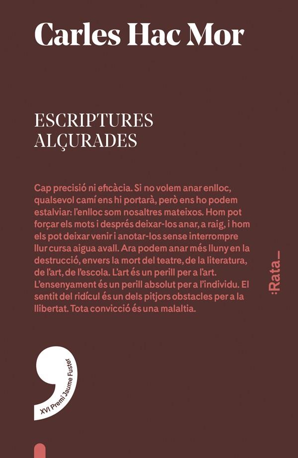 ESCRIPTURES ALÇURADES | 9788416738007 | HERNÁNDEZ MOR, CARLES | Llibreria Ombra | Llibreria online de Rubí, Barcelona | Comprar llibres en català i castellà online