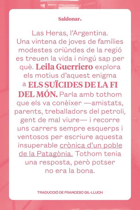 ELS SUÏCIDES DE LA FI DEL MÓN | 9788419571274 | GUERRIERO, LEILA | Llibreria Ombra | Llibreria online de Rubí, Barcelona | Comprar llibres en català i castellà online