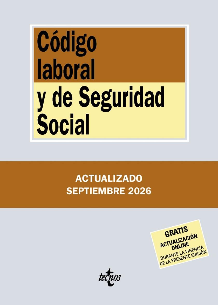 CÓDIGO LABORAL Y DE SEGURIDAD SOCIAL | 9788430994540 | EDITORIAL TECNOS | Llibreria Ombra | Llibreria online de Rubí, Barcelona | Comprar llibres en català i castellà online