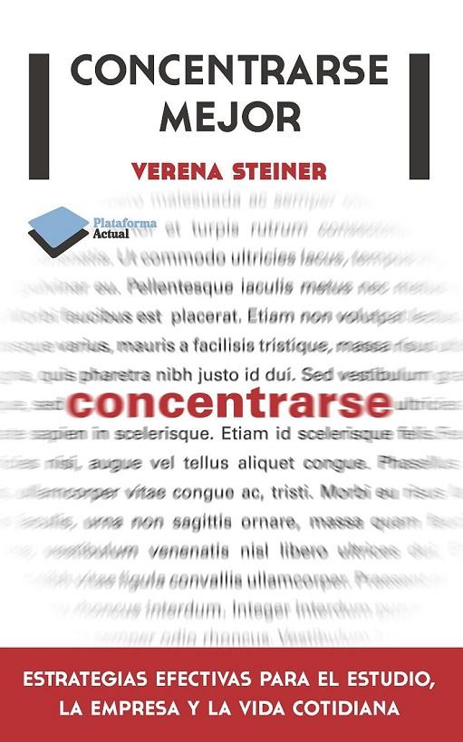 CONCENTRARSE MEJOR | 9788415577508 | VERENA STEINER | Llibreria Ombra | Llibreria online de Rubí, Barcelona | Comprar llibres en català i castellà online