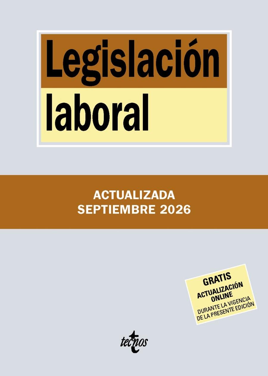 LEGISLACIÓN LABORAL | 9788430994342 | EDITORIAL TECNOS | Llibreria Ombra | Llibreria online de Rubí, Barcelona | Comprar llibres en català i castellà online