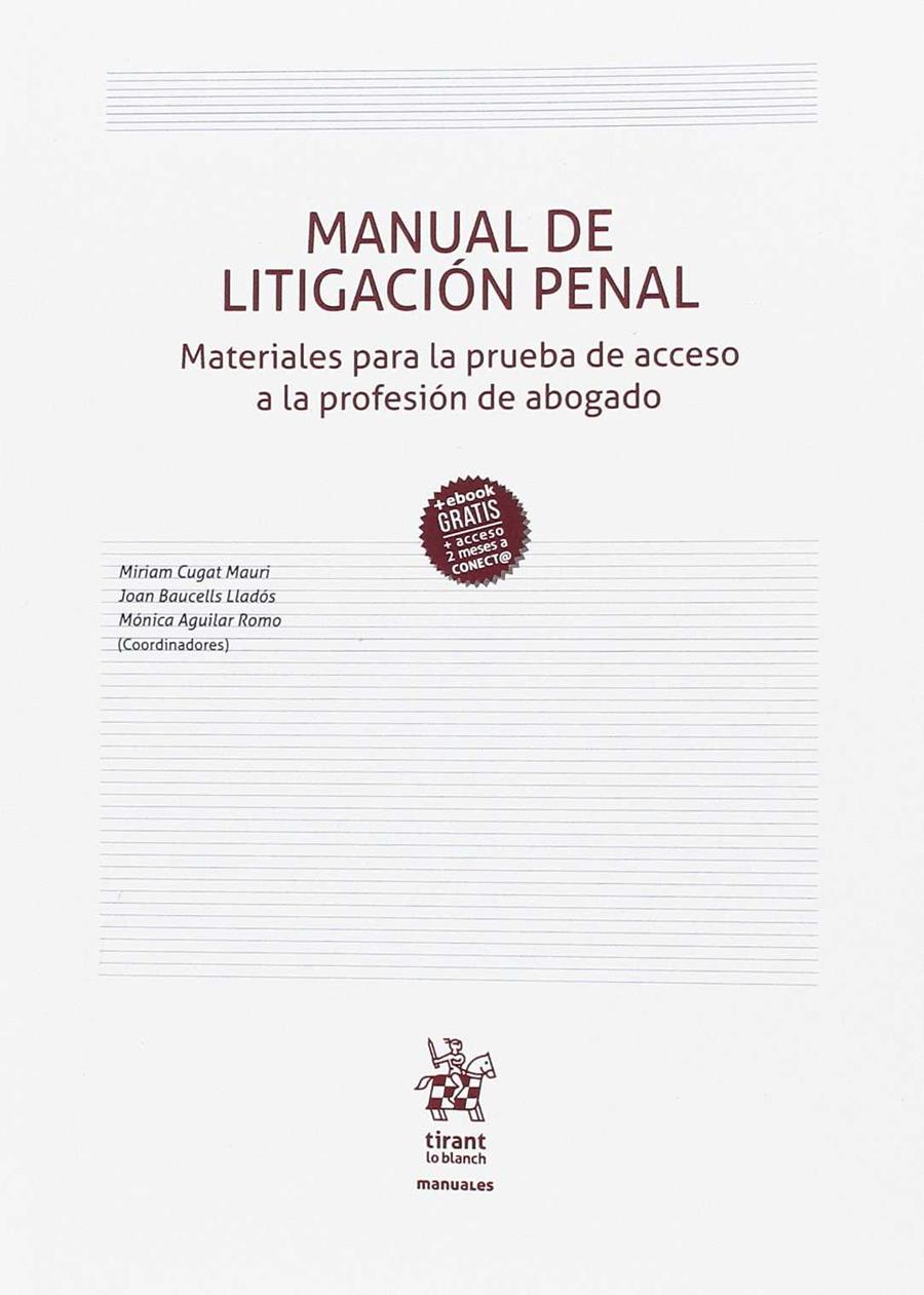 MANUAL DE LITIGACIÓN PENAL | 9788491692997 | AGUILAR ROMO, MÓNICA | Llibreria Ombra | Llibreria online de Rubí, Barcelona | Comprar llibres en català i castellà online