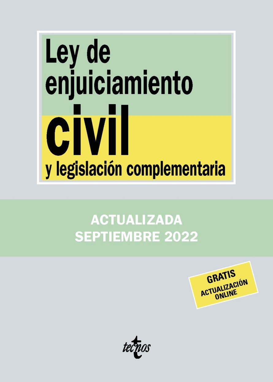 LEY DE ENJUICIAMIENTO CIVIL Y LEGISLACIÓN COMPLEMENTARIA | 9788430985586 | EDITORIAL TECNOS | Llibreria Ombra | Llibreria online de Rubí, Barcelona | Comprar llibres en català i castellà online