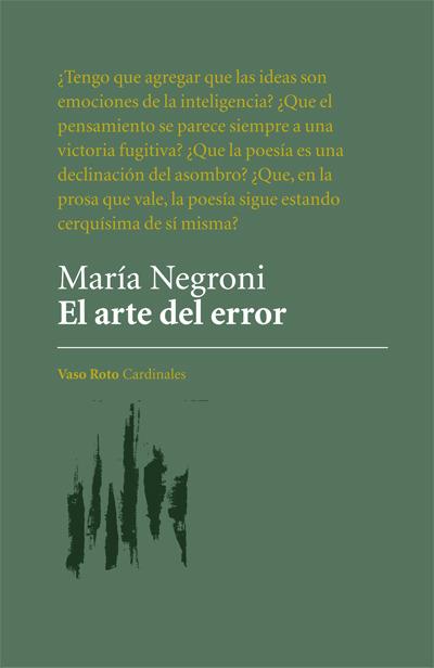 EL ARTE DEL ERROR | 9788416193424 | MARÍA NEGRONI | Llibreria Ombra | Llibreria online de Rubí, Barcelona | Comprar llibres en català i castellà online