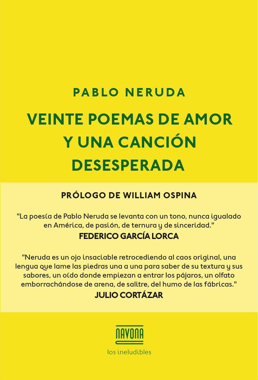 VEINTE POEMAS DE AMOR Y UNA CANCIÓN DESESPERADA | 9788416259595 | Llibreria Ombra | Llibreria online de Rubí, Barcelona | Comprar llibres en català i castellà online