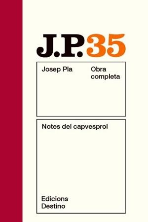 NOTES DEL  CAPVESPROL | 9788497101752 | PLA, JOSEP | Llibreria Ombra | Llibreria online de Rubí, Barcelona | Comprar llibres en català i castellà online