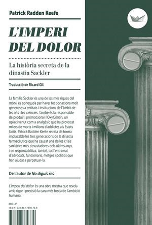 L'IMPERI DEL DOLOR | 9788417339739 | KEEFE, PATRICK RADDEN | Llibreria Ombra | Llibreria online de Rubí, Barcelona | Comprar llibres en català i castellà online