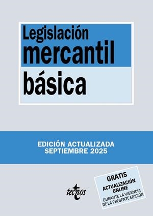 LEGISLACIÓN MERCANTIL BÁSICA | 9788430993116 | EDITORIAL TECNOS | Llibreria Ombra | Llibreria online de Rubí, Barcelona | Comprar llibres en català i castellà online