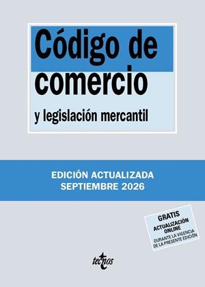 CÓDIGO DE COMERCIO Y LEGISLACIÓN MERCANTIL | 9788430994366 | EDITORIAL TECNOS | Llibreria Ombra | Llibreria online de Rubí, Barcelona | Comprar llibres en català i castellà online